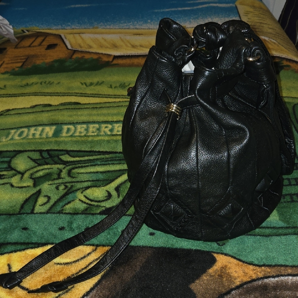 Elliot Lucca Black Leather Bucket Bag